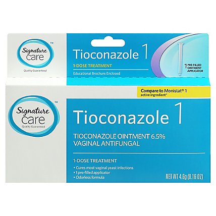 Signature Care Ointment Vaginal Antifungal Tioconazole 1 Dose Treatment - 0.16 Oz - Image 3