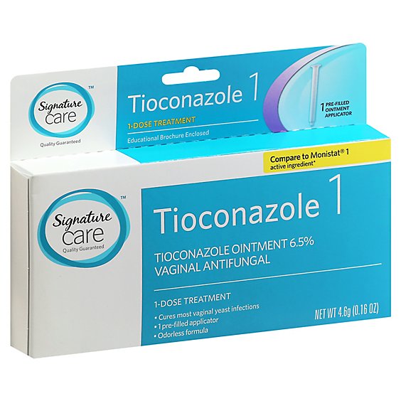 Signature Care Ointment Vaginal Antifungal Tioconazole 1 Dose Treatment - 0.16 Oz