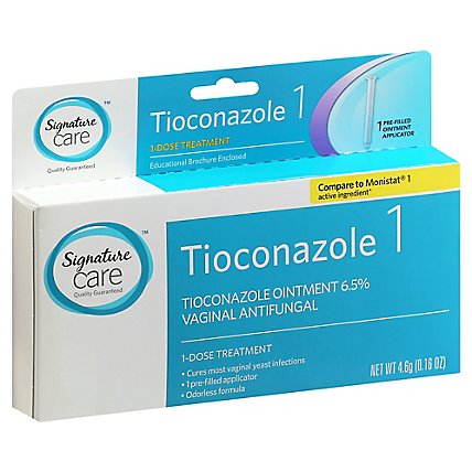 Signature Care Ointment Vaginal Antifungal Tioconazole 1 Dose Treatment - 0.16 Oz - Image 1