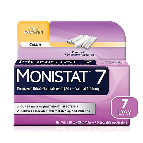 Monistat Vaginal Antifungal 7-Day Treatment Cream Simple Cure 7 Count - 1.59 Oz