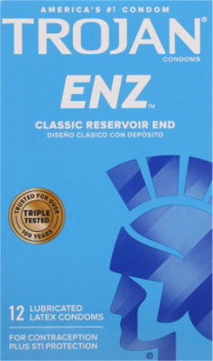 Trojan Enz Premium Smooth Lubricated Condoms - 12 Count - Image 2