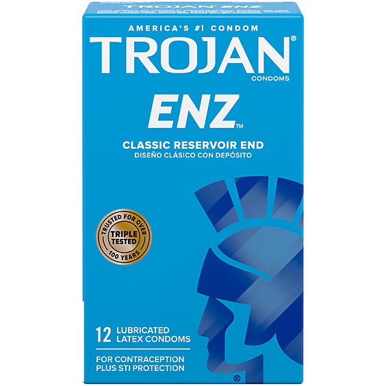 Trojan Enz Premium Smooth Lubricated Condoms - 12 Count