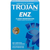 Trojan Enz Premium Smooth Lubricated Condoms - 12 Count - Image 1