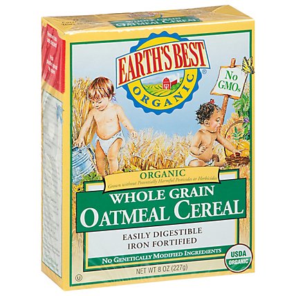 Earths Best Organic Cereal Oatmeal Whole Grain - 8 Oz - Image 1