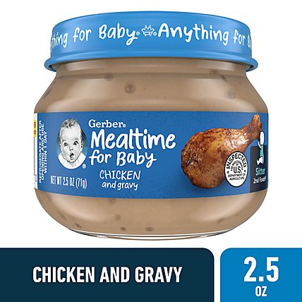 Gerber 2nd Foods Mealtime for Baby Chicken & Gravy Baby Food Jar - 2.5 Oz - Image 1
