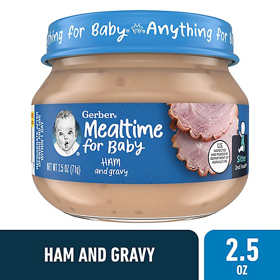 Gerber 2nd Foods Ham And Gravy Mealtime For Baby Food In Jar - 2.5 Oz