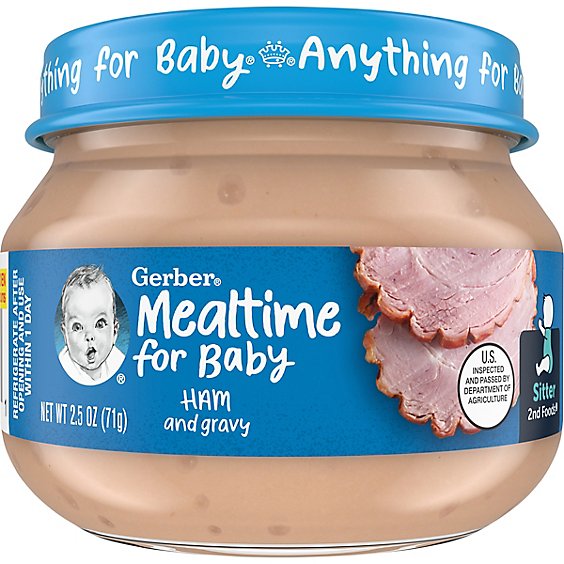 Gerber 2nd Foods Mealtime for Baby Ham and Gravy Baby Food Jar - 2.5 Oz