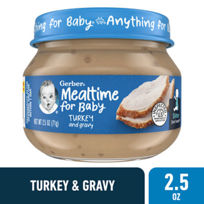 Gerber 2nd Foods Turkey And Gravy Mealtime for Baby Food In Jar - 2.5 Oz