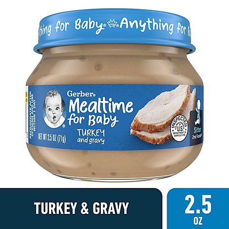 Gerber 2nd Foods Mealtime for Baby Turkey and Gravy Baby Food Jar - 10-2.5 Oz