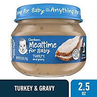 Gerber 2nd Foods Mealtime Turkey and Gravy Baby Food Jar - 2.5 Oz - Image 1