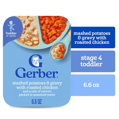 Gerber Lil Entrees Mashed Potatoes and Gravy with Roasted Chicken with Carrots Tray - 6.6 Oz - Image 1