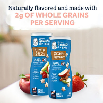 Gerber Grain & Grow Puffs Sweet Potato Snacks for Baby In Canister - 1.48 Oz - Image 2