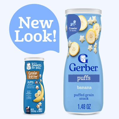 Gerber Grain & Grow Puffs Banana Snacks for Baby In Canister - 1.48 Oz - Image 3