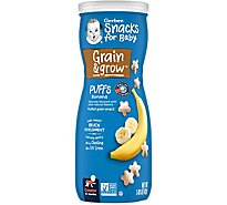 Gerber Snacks for Baby Grain & Grow Banana Puffs Canister - 1.48 Oz