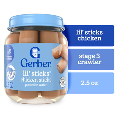 Gerber 3rd Foods Mealtime Chicken Lil Sticks Jar for Baby - 2.5 Oz - Image 1