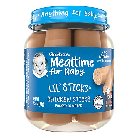 Gerber Lil Sticks Baby Food Toddler Chicken Sticks - 2.5 Oz