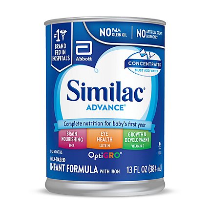 Similac Advance infant Formula with Iron Concentrated Liquid Milk Can - 13 Fl. Oz. - Image 1