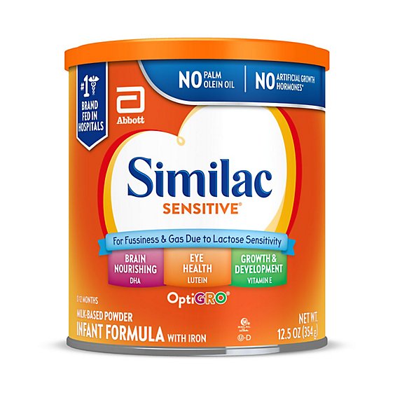 Similac Sensitive Infant Formula For Fussiness and Gas With Iron Powder - 12 Oz