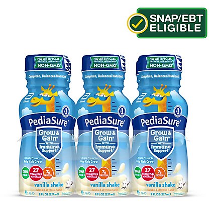 PediaSure Grow & Gain Kids Nutritional Shake Ready To Drink Vanilla - 6-8 Fl. Oz.