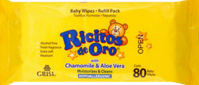 GRISI Ricitos De Oro Baby Wipes Refill Pack - 80 Count - Image 2