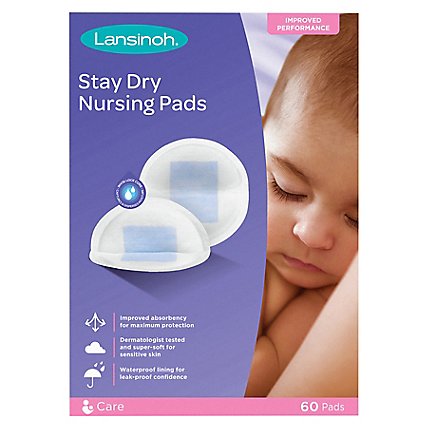 Lansinoh 60 Disposable Nursing Pads Baby Feeding Mum Absorbing Breast Milk 