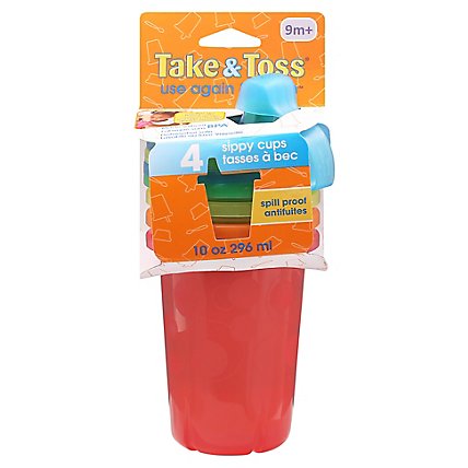 The First Years Take & Toss Sippy Cups 10 Ounce 9M+ - 4 Count - Image 3