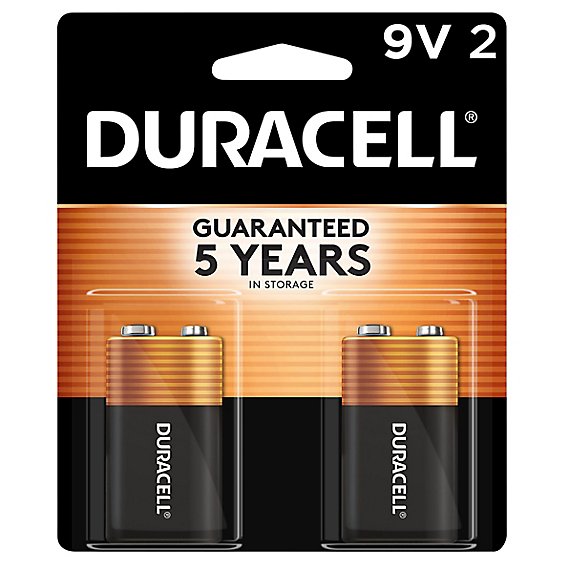Duracell CopperTop 9V Alkaline Batteries - 2 Count