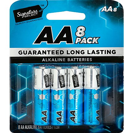 Signature SELECT Batteries Alkaline AA Guaranteed Long Lasting - 8 Count - Image 2