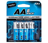 Signature SELECT Batteries Alkaline AA Guaranteed Long Lasting - 8 Count