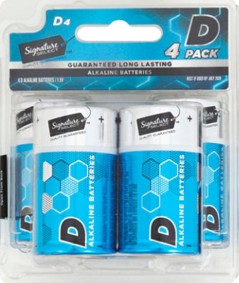 Signature SELECT Batteries Alkaline D Guaranteed Long Lasting - 4 Count - Image 2