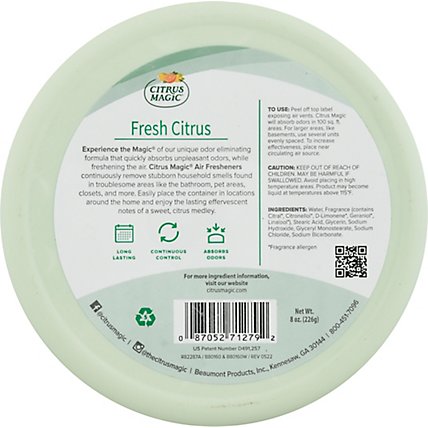 Citrus Magic Air Freshener Solid Odor Absorbing Fresh Citrus - 8 Oz - Image 5
