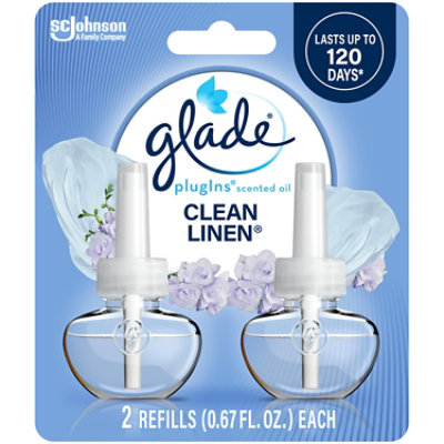 Glade Plugins Clean Linen Scented Oil Air Freshener Refill 2 Count - 1.34 Oz - Image 2