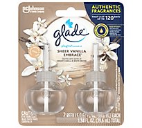 Glade PlugIns Scented Oil Refill Sheer Vanilla Embrace Essential Oil Infused Plug In 1.34 oz 2 ct