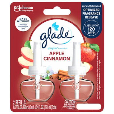 Glade Plugins Apple Cinnamon Scented Oil Air Freshener Refill 2 Count - 1.34 Oz - Image 1