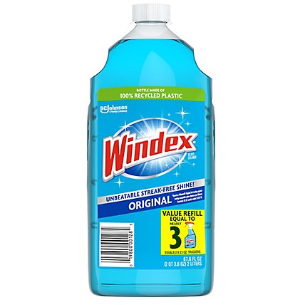 Windex Original Blue Glass Cleaner Refill Bottle 2 Liter - Each - Image 2