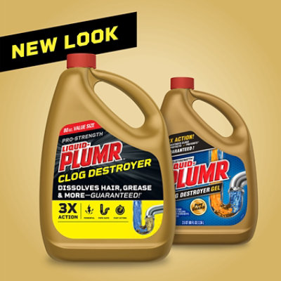 Liquid-Plumr Prostrength Clog Destroyer Gel With Pipeguard Liquid Drain Cleaner - 80 Oz - Image 3