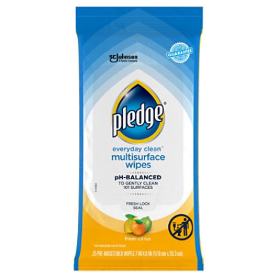 Pledge Everyday Clean Multisurface Fresh Citrus Wipes - 25 Count - Image 1