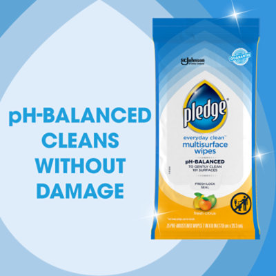 Pledge Everyday Clean Multisurface Fresh Citrus Wipes - 25 Count - Image 3