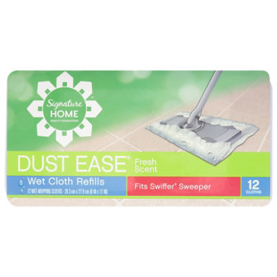 Signature SELECT Dust Ease Refills Wet Cloth  Fresh Scent - 12 Count - Image 1