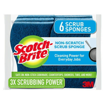 Scotch Brite Scrub Sponges, Non-Scratch, Greener Clean - 6 sponges