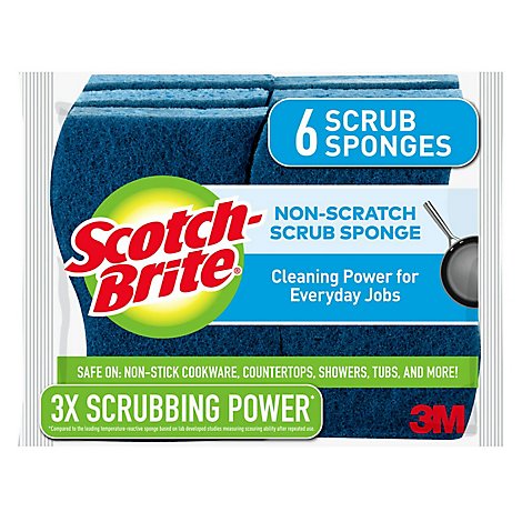 Scotch-Brite No Scratch Scrub Sponge - 6 Count