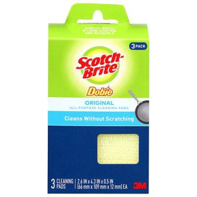 Scotch-Brite Dobie Cleaning Pads 2.6 x 4.3 x 0.5 Inch- 3 Count - Image 1