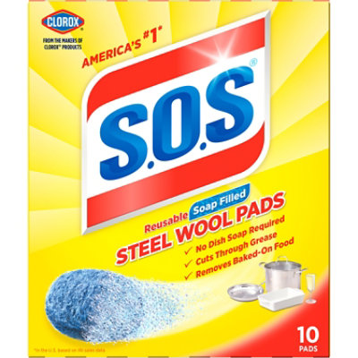 S.O.S Steel Wool Soap Pads - 10 Count