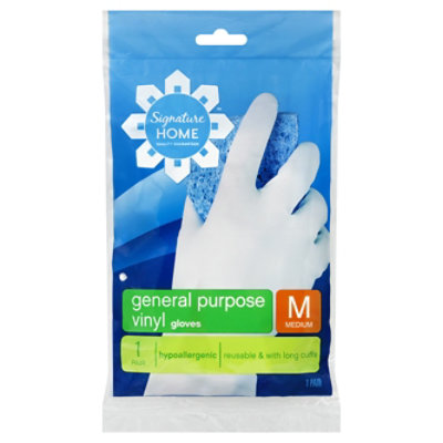 Signature SELECT Gloves Vinyl General Purpose Hypoallergenic Medium