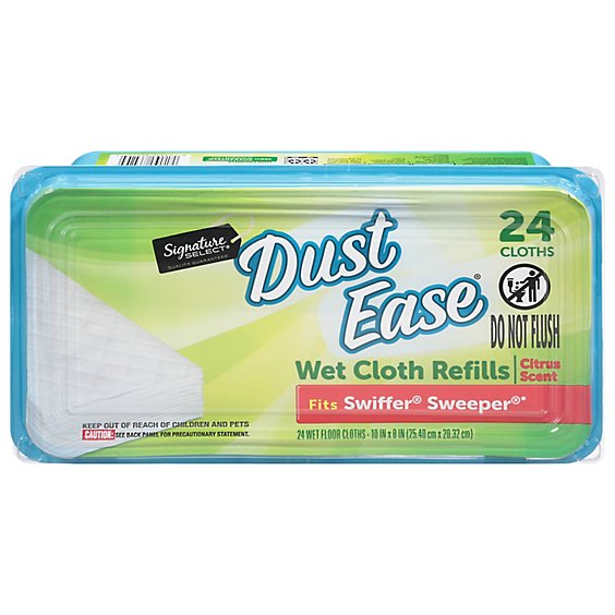 Signature SELECT Dust Ease Refills Wet Cloth Citrus Scent - 24 Count
