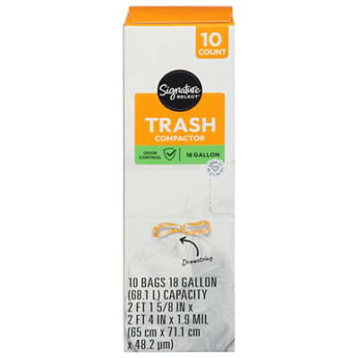 Signature SELECT Trash Compactor Bags 18 Gallon - 10 Count