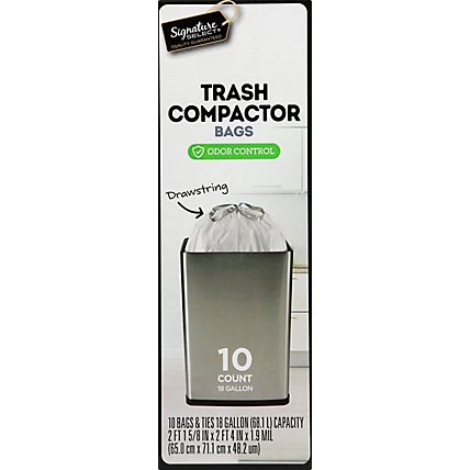 Signature SELECT Trash Compactor Bags 18 Gallon - 10 Count - Image 2