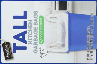 Signature SELECT Tall Kitchen Bags With Handle Tie 13 Gallon - 45 Count - Image 4