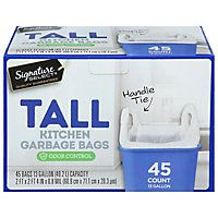 Signature SELECT Tall Kitchen Bags With Handle Tie 13 Gallon - 45 Count - Image 1