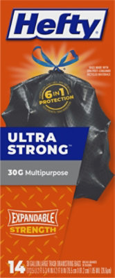 Hefty Trash Bags Drawstring Ultra Strong Multipurose Large 30 Gallon - 14 Count - Image 4